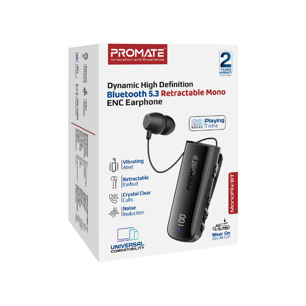 Bluetooth-гарнітура Promate Monoflix-bt Black ( Чорний ) Харків - фото 6