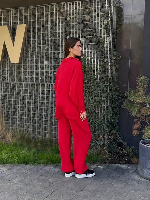 Костюм-трійка жіночий літній креп-жатка Червоний XL-2XL Харків - фото 6