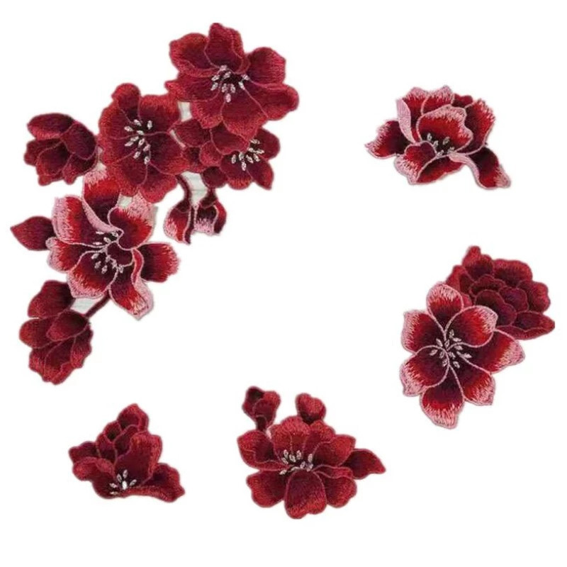 Аплікація пришивна на сукні Квіти червоні Київ - фото 2
