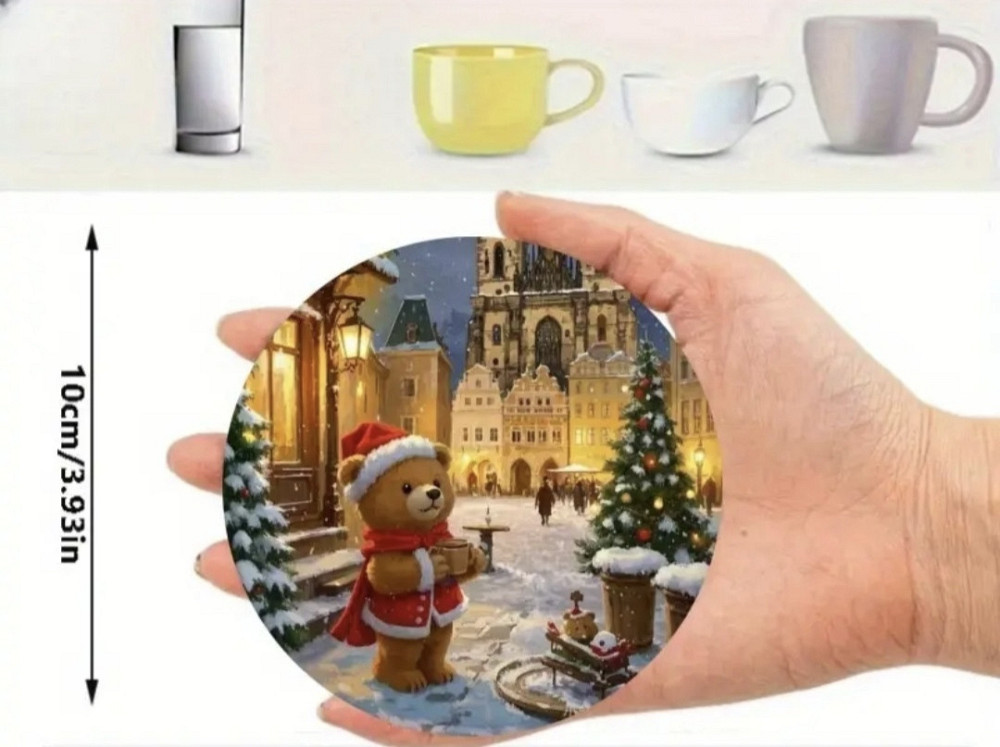 Комплект різдвяних підставок під чашки 6 шт №5 Смела - изображение 3