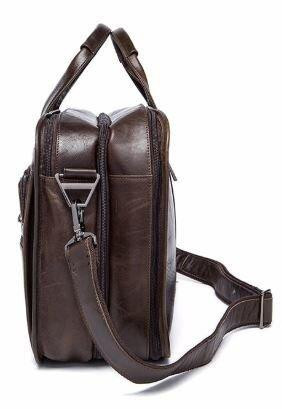 Сумка для ноутбуку з натуральної шкіри Vintage 14870 Коричнева Київ - фото 5