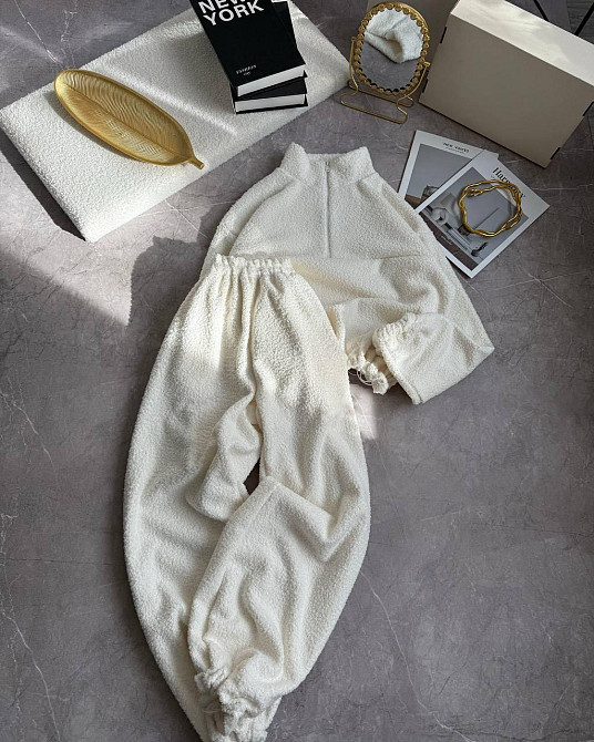 Жіночий теплий повсякденний костюм двійка барашек на велюрі Одеса - фото 4