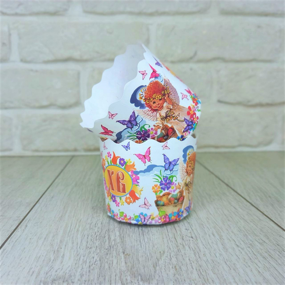 Паперова форма для пасок 70–100 г, d70×h85 мм, асорті, упаковка 50 шт, для випічки великодніх пасок Харків - фото 8