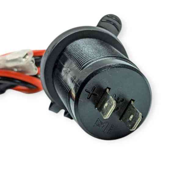 Гніздо врізне 1 USB , Type C 3A швидка зарядка QC 3,0 12-24В, кришка, підсвічування синє, з провом Мукачево