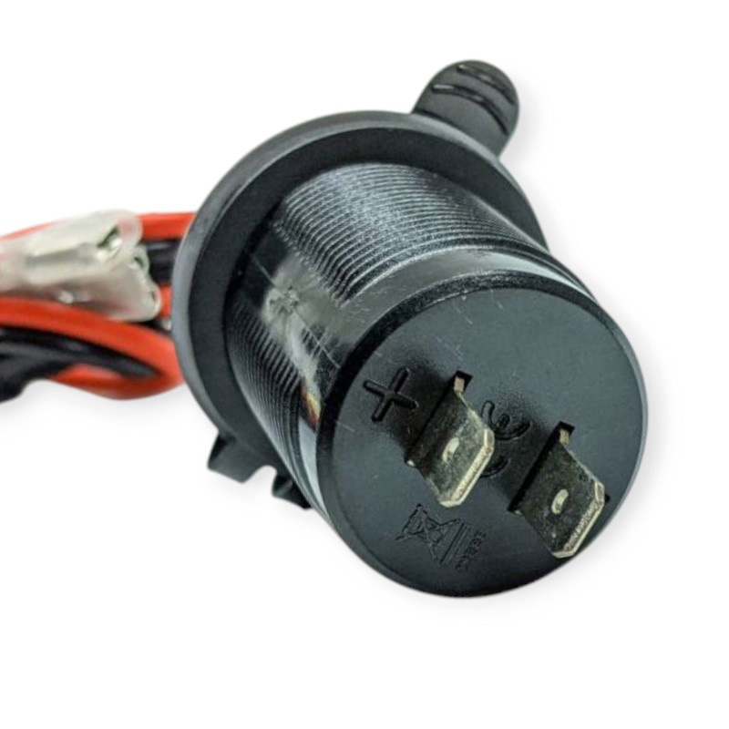 Гнездо врезное 1 USB , Type C 3A быстрая зарядка QC 3,0 12-24В, крышка, подсветка синяя, с провом Мукачево - изображение 2