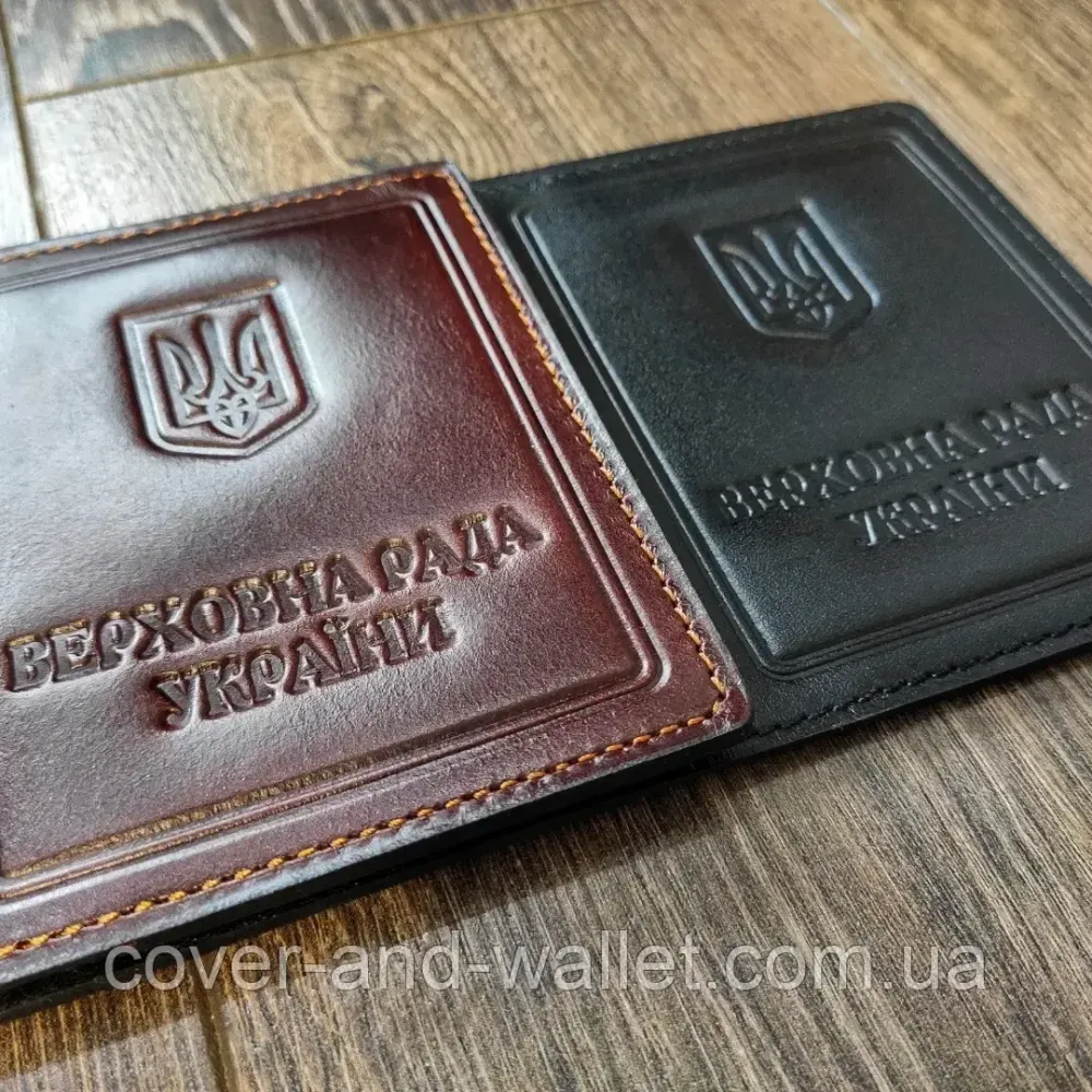 Шкіряна обкладинка Верховна Рада України бордового кольору Київ - фото 7