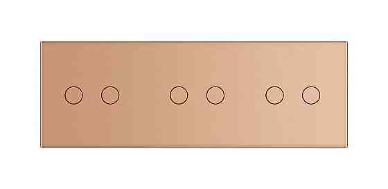 Розумний сенсорний ZigBee вимикач 6 сенсорів (2-2-2) Livolo золото (VL-C702Z/C702Z/C702Z-13) Коломыя