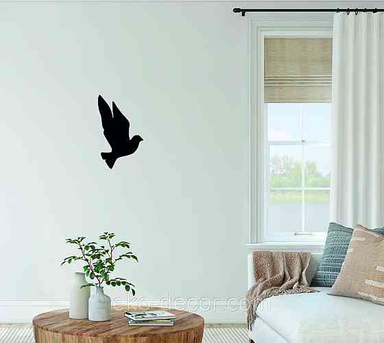 Декоративное настенное Панно «Птичка» Декор на стену(цена за 1шт) 30*18 см, Черный Киев