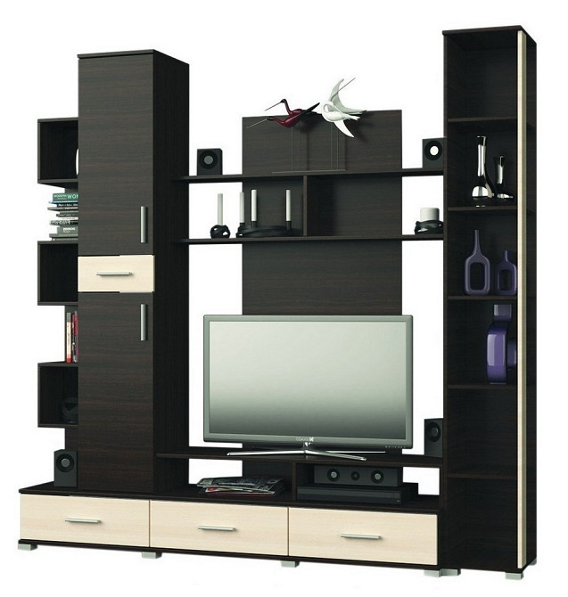 Стенка для гостиной Эверест Бриз + Пенал 18 венге + дуб молочный (DTM-2247) Львов - изображение 1