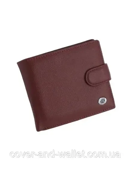 Компактний жіночий шкіряний гаманець на багато карток бордового кольору ST 39 Київ - фото 7