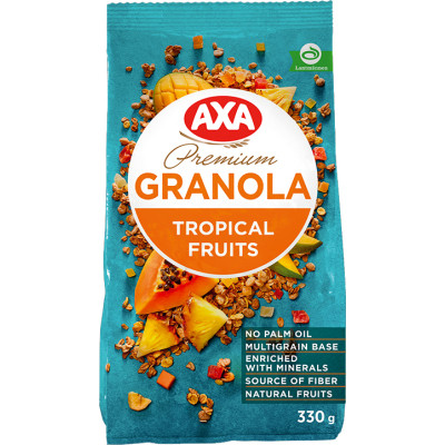 Гранола АХА хрустка з тропічними фруктами 330 г (4820237692528) Вінниця - фото 1