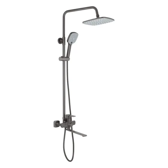 Душова система зовнішнього монтажу Kroner KRP Armada з виливом GRP067 графіт Київ