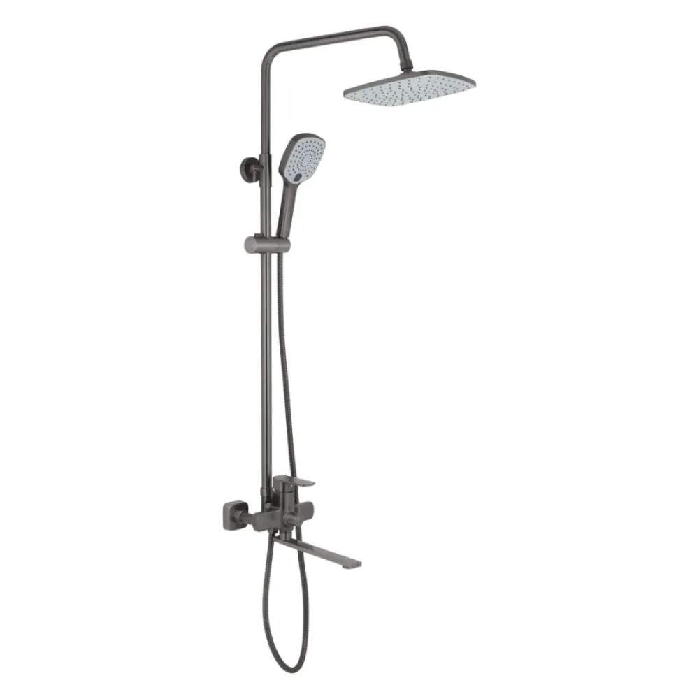 Душова система зовнішнього монтажу Kroner KRP Armada з виливом GRP067 графіт Київ - фото 1