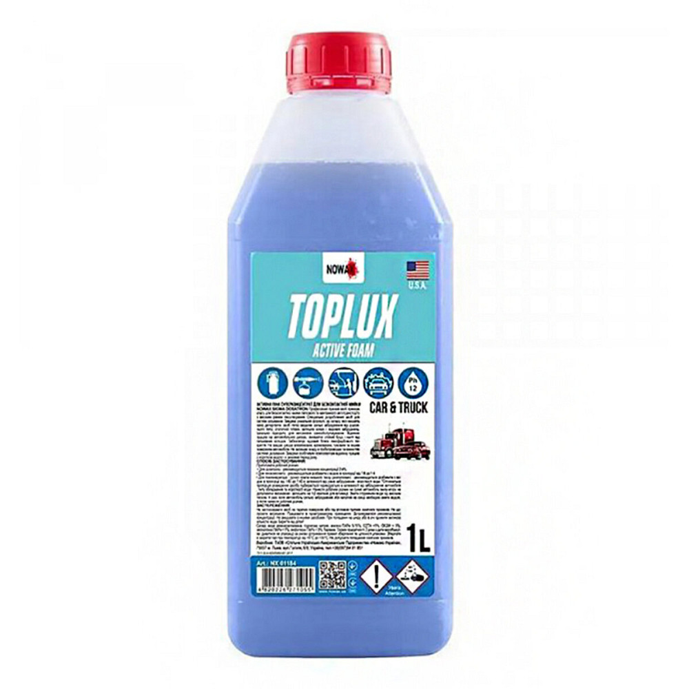 Активна піна Nowax Toplux Nano+Active Foam концентрат для безконтактної мийки 1:100; 1:60, 1л Київ - фото 1