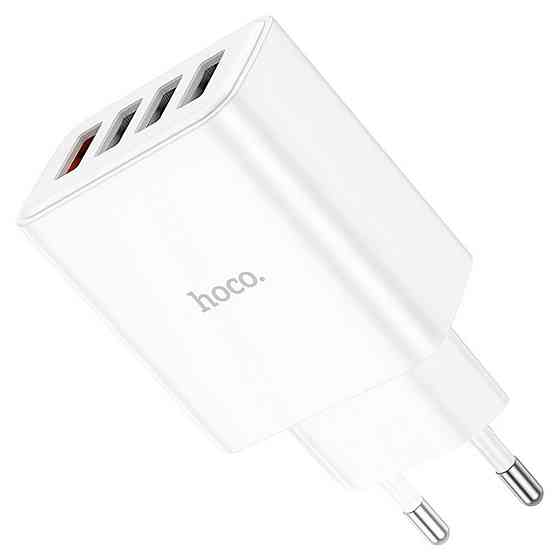 Мережевий зарядний пристрій HOCO C102A Fuerza QC3.0 four-port charger 18W White Київ