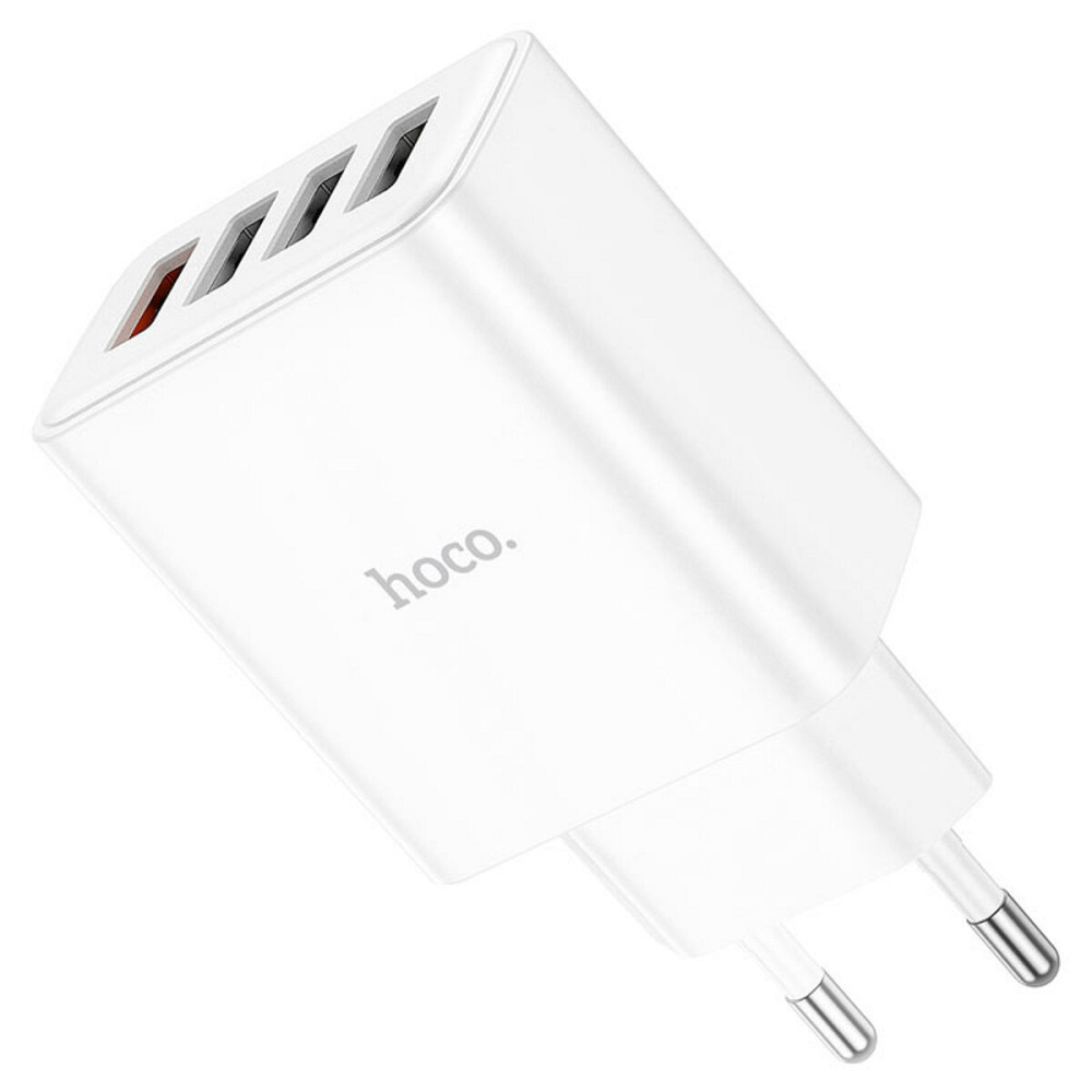 Мережевий зарядний пристрій HOCO C102A Fuerza QC3.0 four-port charger 18W White Київ - фото 4
