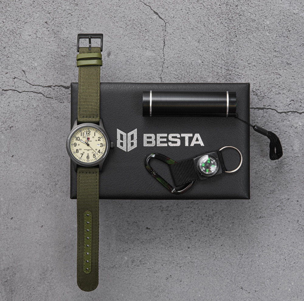 Годинник чоловічий наручний тактичні Besta Box Command Light набір з компасом Вінниця - фото 9