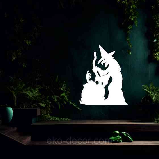 Декоративное настенное 3D Панно «Ведьма», Декор на стену с объемом 110*87 см, Белый Киев