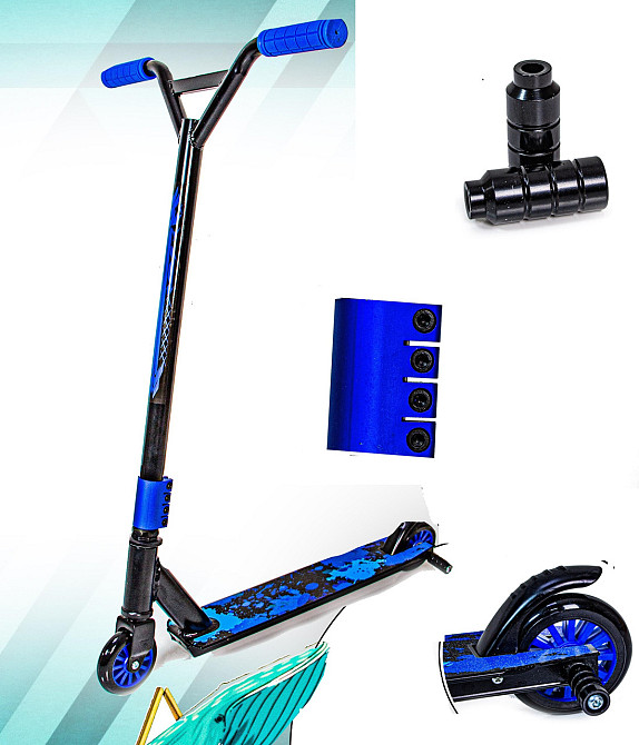 Труковий самокат Maximal Exercise від Scale Sports на підшипниках Abec-7. Синій колір Одеса - фото 2