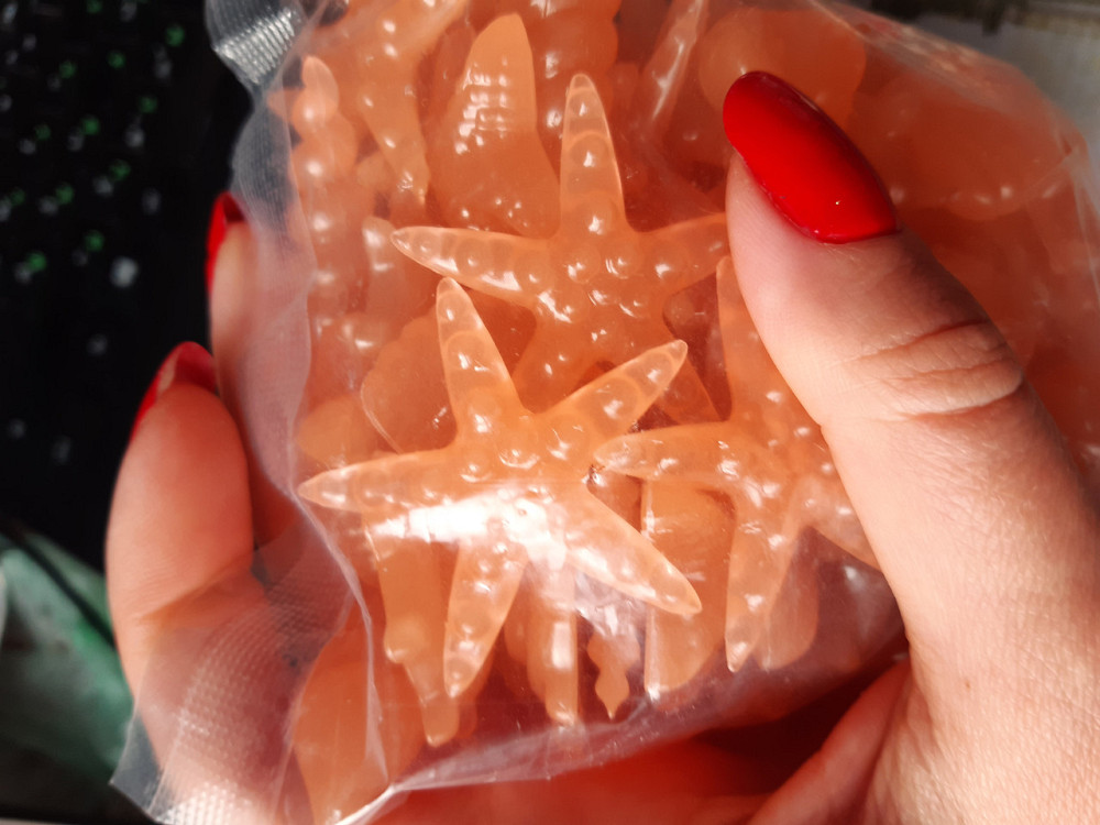 Набір люмінесцентних каменів помаранчеві, світяться жовтим - 10 штук в наборі (розмір одного каменю 1,5-2,5 см) Київ - фото 2