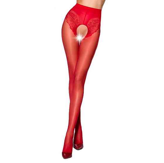 Эротические колготки Passion TIOPEN 006 3/4 (30 den), red, с вырезом, имитация трусиков Sex Aura Киев