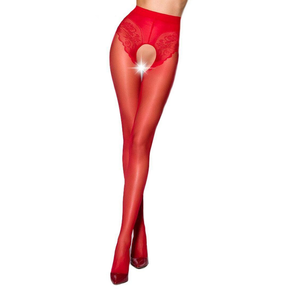 Эротические колготки Passion TIOPEN 006 3/4 (30 den), red, с вырезом, имитация трусиков Sex Aura Киев - изображение 1