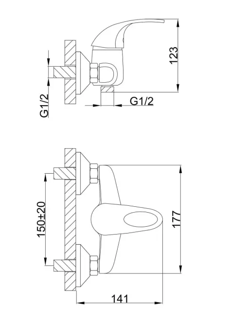 Смеситель для душа Frap F2003 с душевым гарнитуром, хром Киев - изображение 8