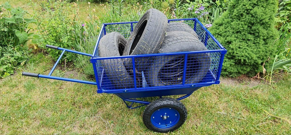 Тачка строительная с бортом Garden joys 390 Синий Тачка строительная 2 колеса Тачка ручная двухколесная Белая Церковь - изображение 5