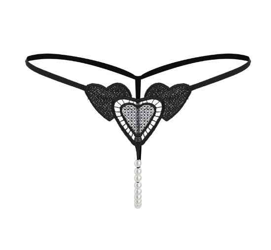 Трусики з бусинками та сердечками універсальний чорний Київ