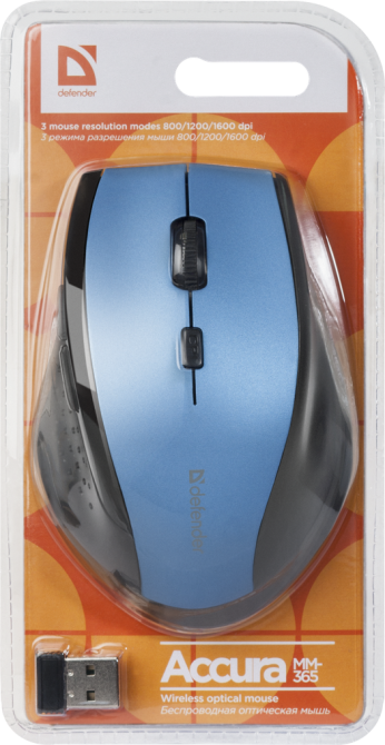 Миша Defender Accura MM-365 Wireless синій (52366) (6414726) Київ - фото 4