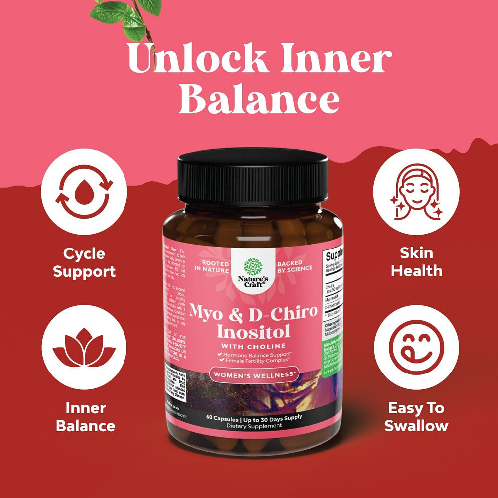 Myo & D-Chiro Inositol with Choline, 60 Capsules Луцьк - фото 3