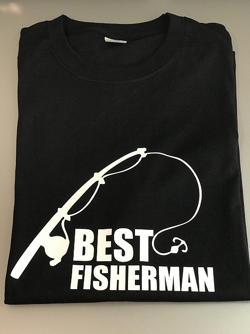 Мужская футболка с надписью BEST FISHERMAN Черновцы - изображение 1