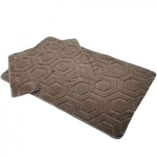 Набір килимків для ванної кімнати 2шт 57*100см+57*50см U-виріз Геометрія Joy бежевий тафтинг Дариана Житомир