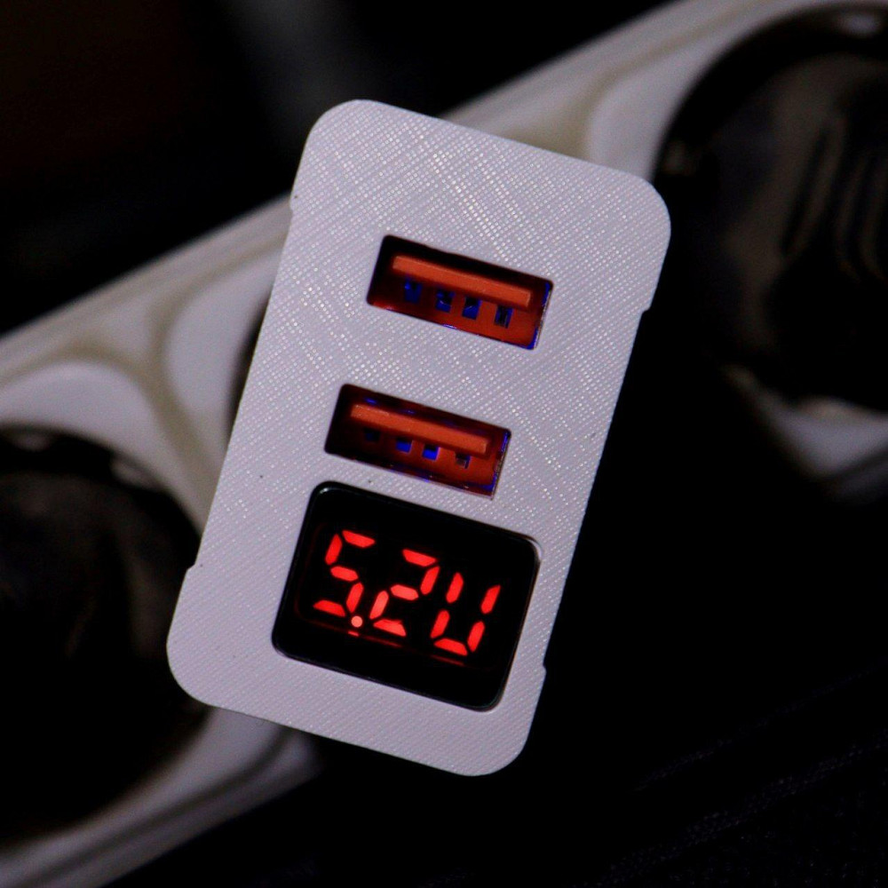 Зарядний пристрій з 2 USB та LED дисплеєм CX QC03 / Перехідник для заряджання телефон / Адаптер Київ - фото 8