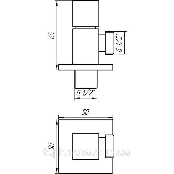 Кран напівобертовий кутовий SOLOMON 1/2"х1/2" CUBE 7078 Чернівці