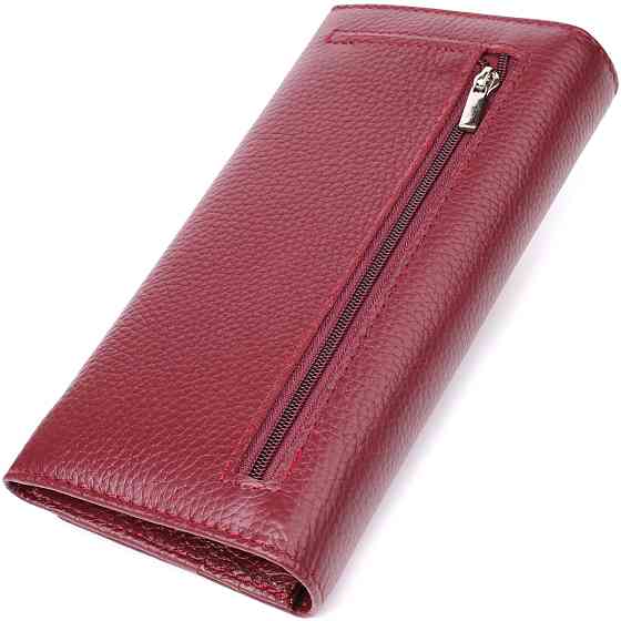 Практичний гаманець для жінок із натуральної шкіри Бордовий (ST Leather) Київ
