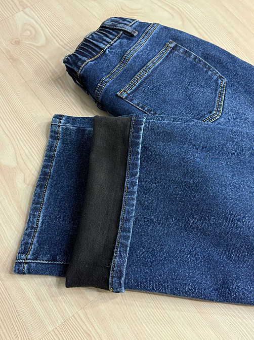 Джинси жіночі Vanver 8331 утеплені на флісі палаццо прямі з резинкою на талії сині, синій, 28, 28, 76 см, 100 см Київ - фото 18