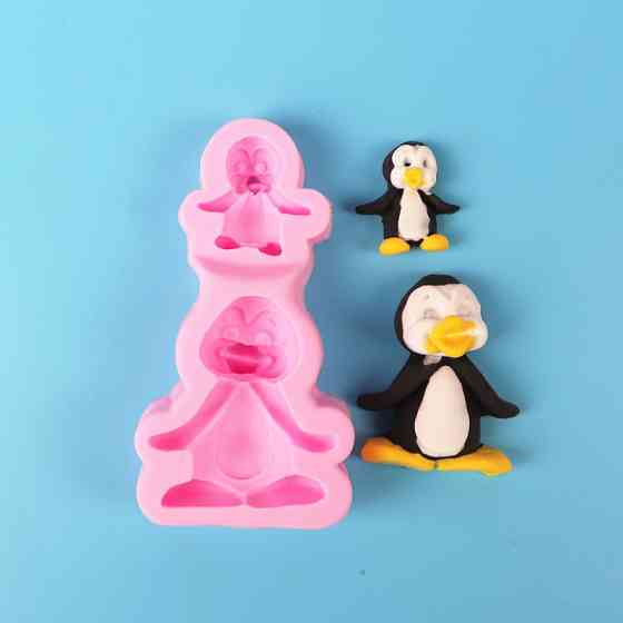 Молд силиконовый Пингвины 93 на 39 мм розовый Киев
