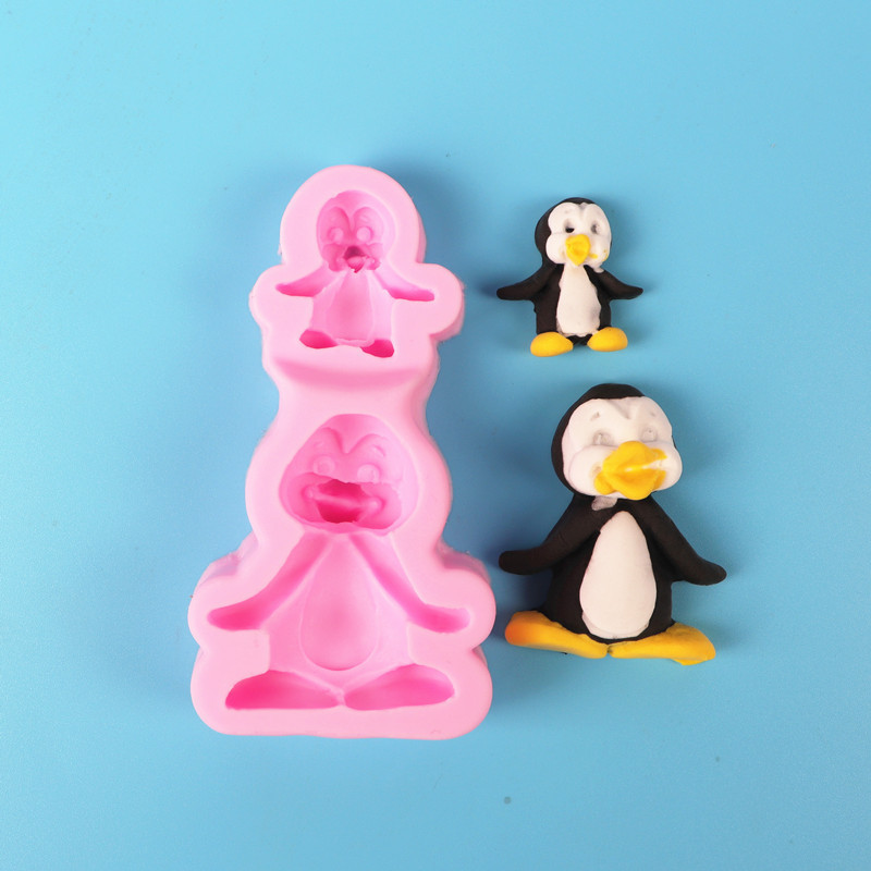 Молд силиконовый Пингвины 93 на 39 мм розовый Киев - изображение 3