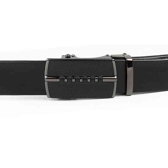 Ремень мужской с пряжкой автомат матовой Vintage 20318 Черный Киев