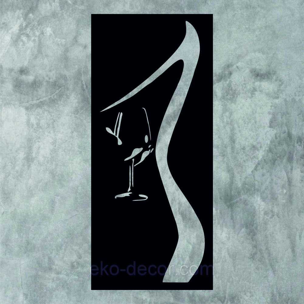 Декоративное настенное Панно «Силуэт женщины», Декор на стену 70*30 см, Черный Киев - изображение 6