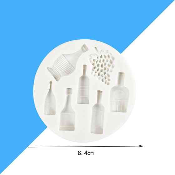 Молд силиконовый Вино и виноград 84 мм серый Киев