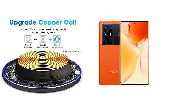 Бездротовий зарядний пристрій Copper до 30W для Realme GT5 Pro, realme GT7 Pro, USB-C, LED Київ