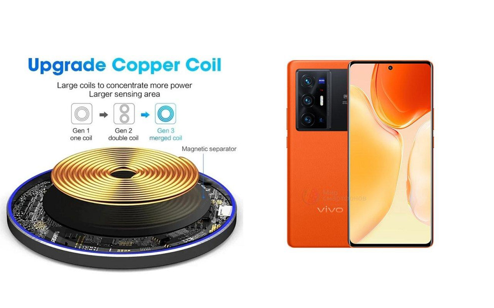Бездротовий зарядний пристрій Copper до 30W для Realme GT5 Pro, realme GT7 Pro, USB-C, LED Київ - фото 2