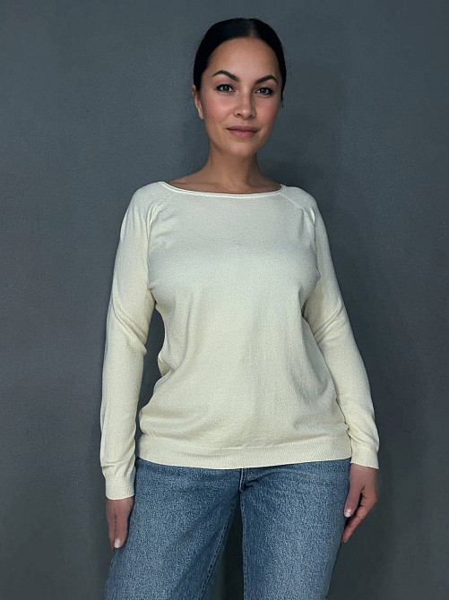 Джемпер жіночий ACCORDDREAM 9377 тонкий светр однотонний базовий, молочний, one size Київ - фото 9