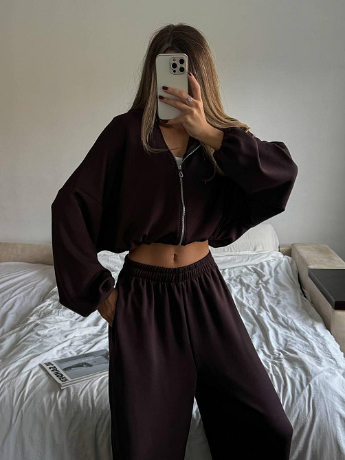 Женский трендовый костюм двойка из турецкого трикотажа oysho Шоколад Одесса - изображение 9