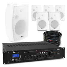 Колонка  Zestaw białych głośników naściennych 6 x 8" BF80TW z wzmacniaczem Київ - фото 1