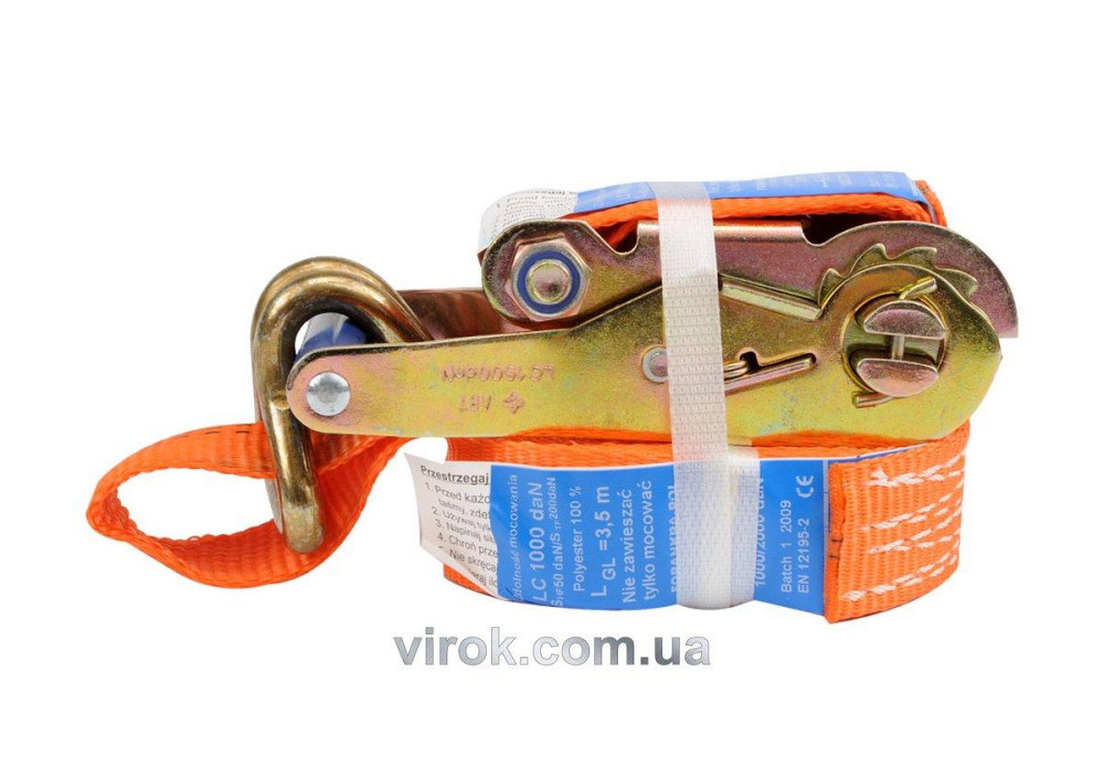Пас для кріплення багажу з тріщаткою VOREL : 1000 daN, 35мм х 4м [10] Одесса - изображение 1