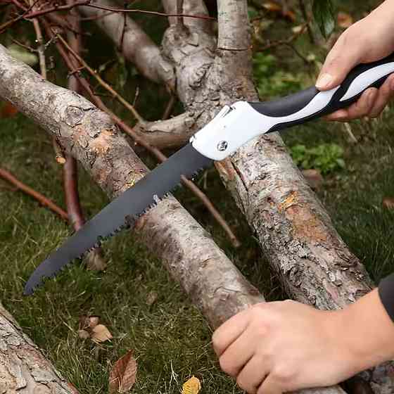 Складная пила садовая с ручкой 53см / Ручная пилка для сада / Туристическая пила по дереву / Ножовка садовая Киев