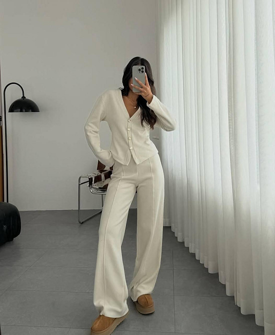 Женский стильный костюм из мягкой ангоры Молочный, 42/44 Одесса - изображение 1